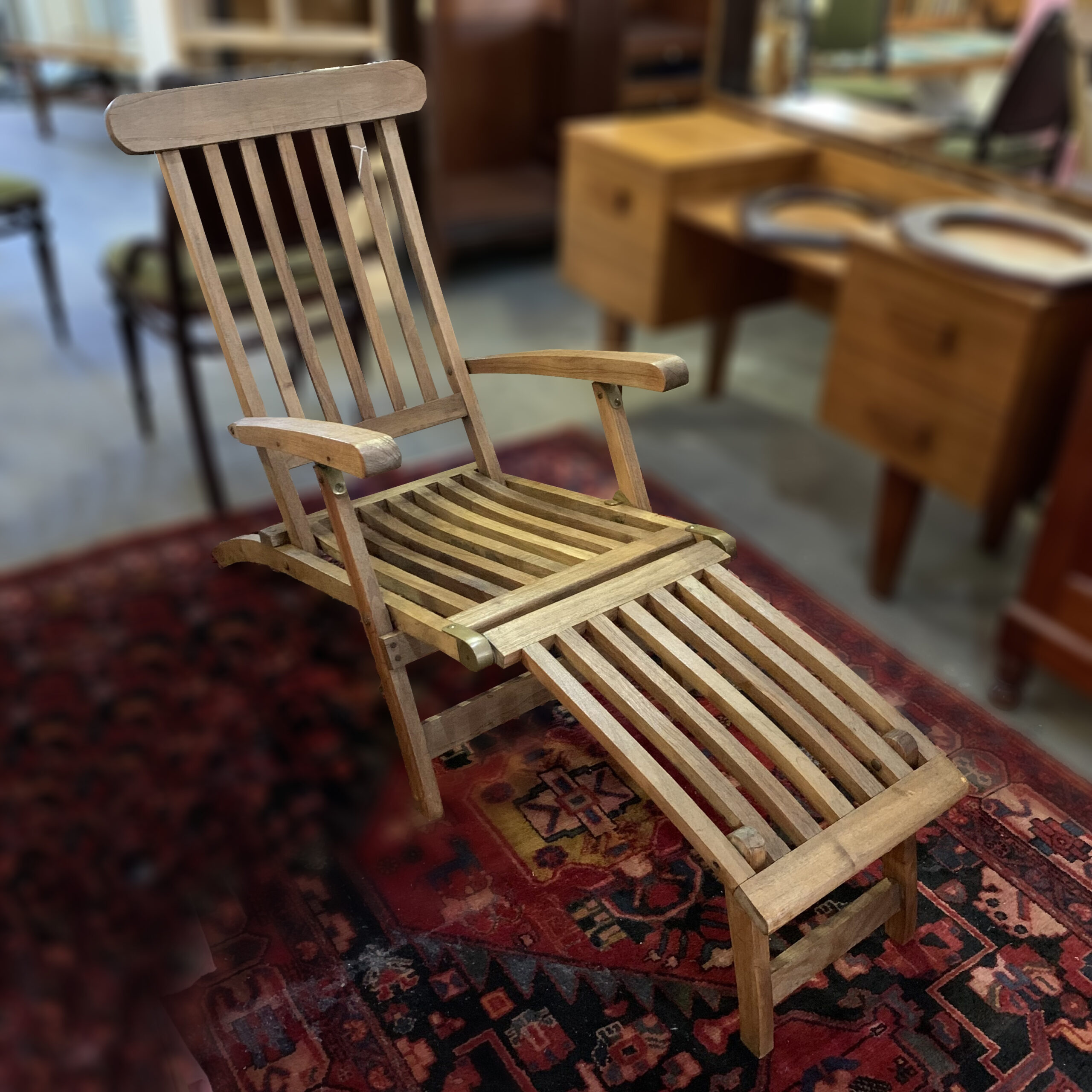 Brass Mounted Teak Chair