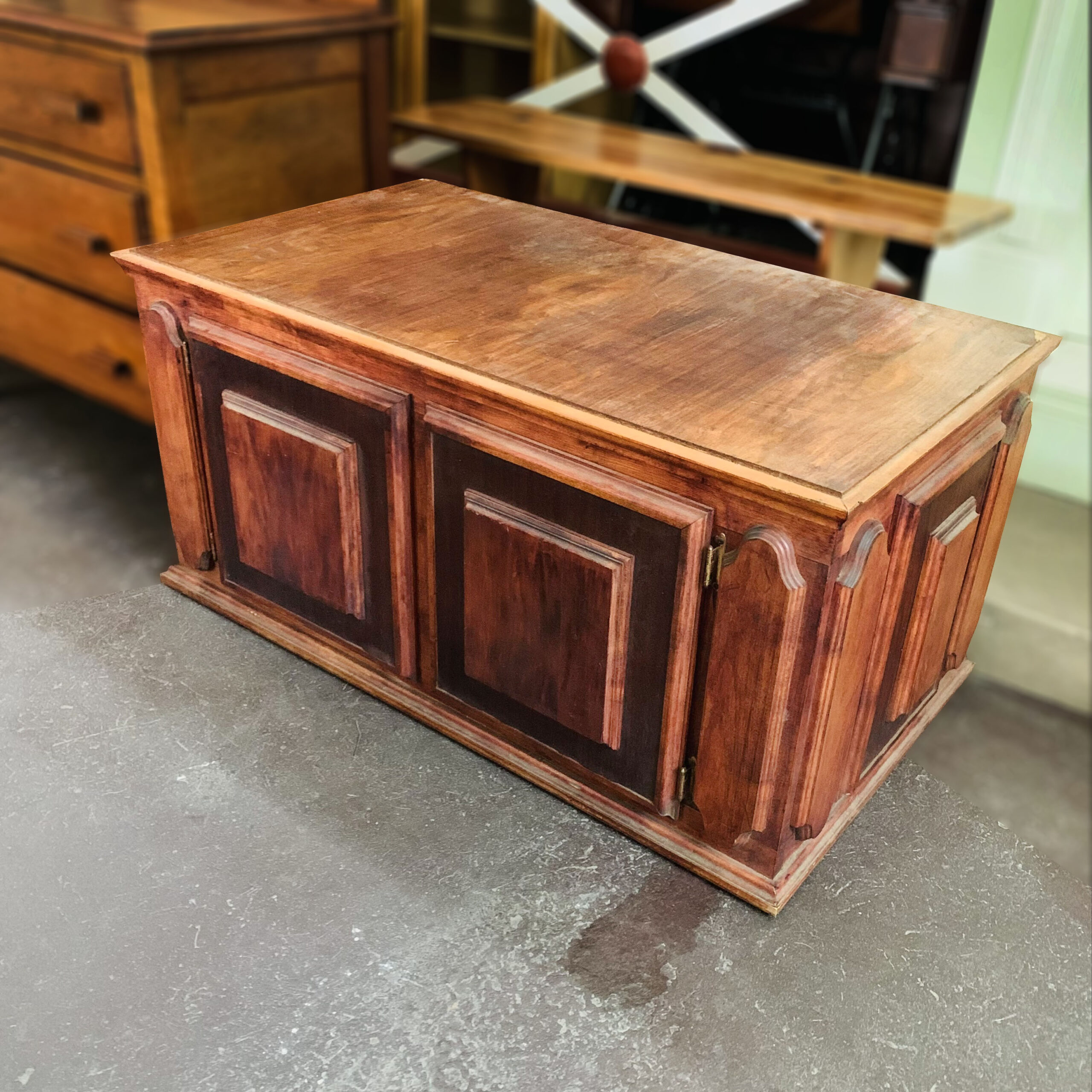 Teak & Veneer Ottoman