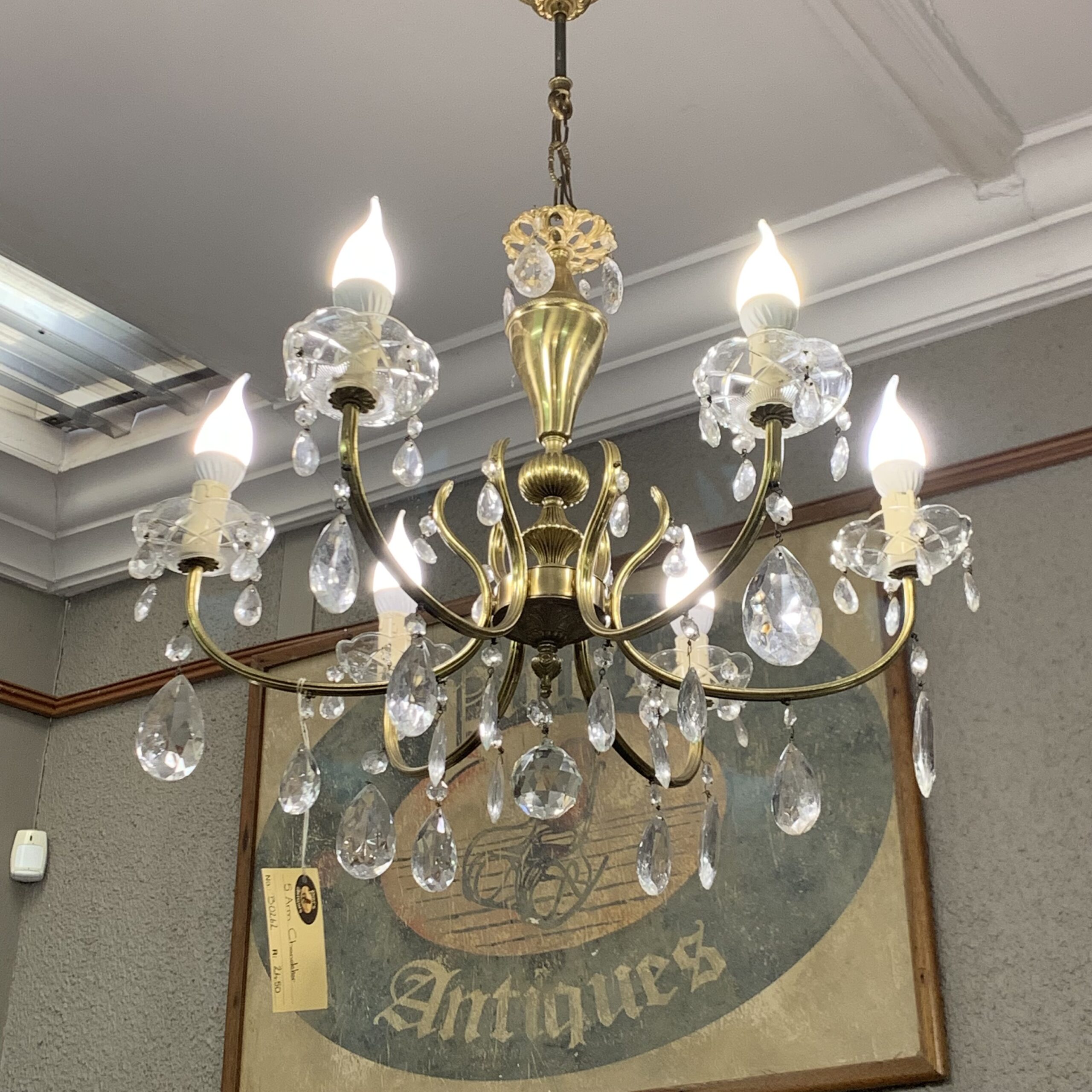 5 arm Crystal Chandelier