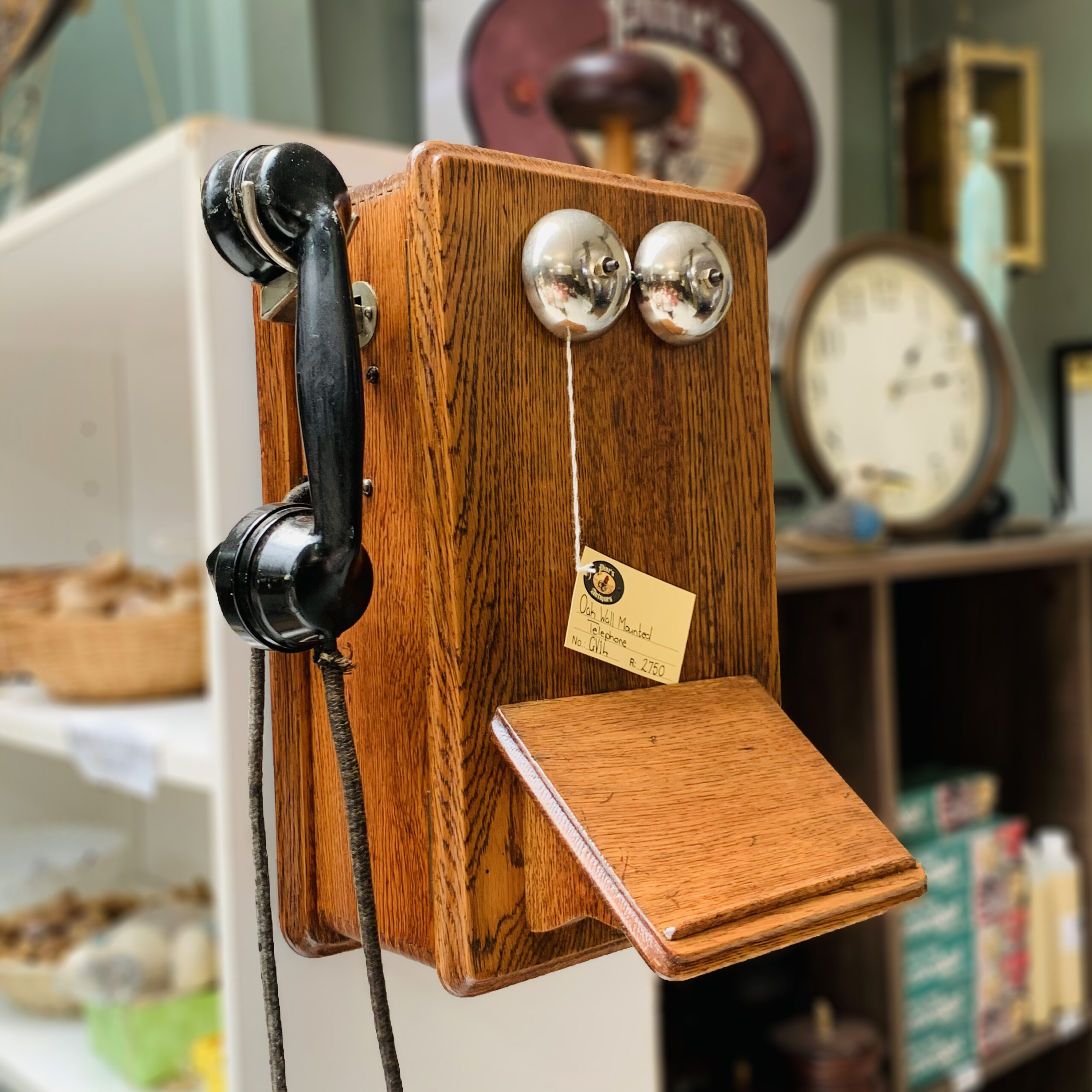 Oak Wall Mounted Telephone