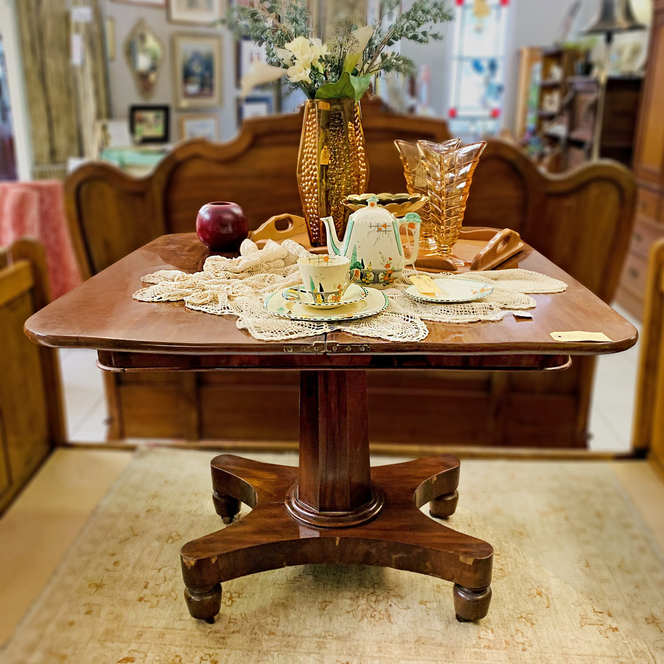Victorian Mahogany & Veneer Games Table