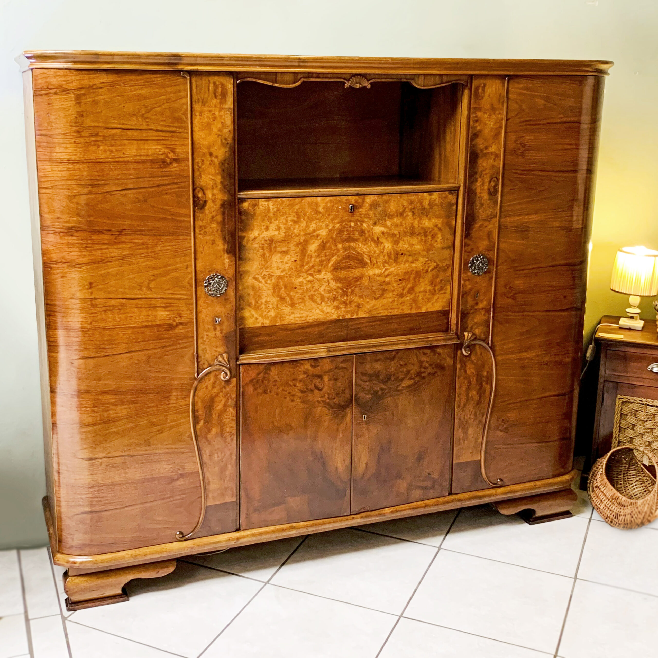 Art Deco Walnut & Veneer Secretaire