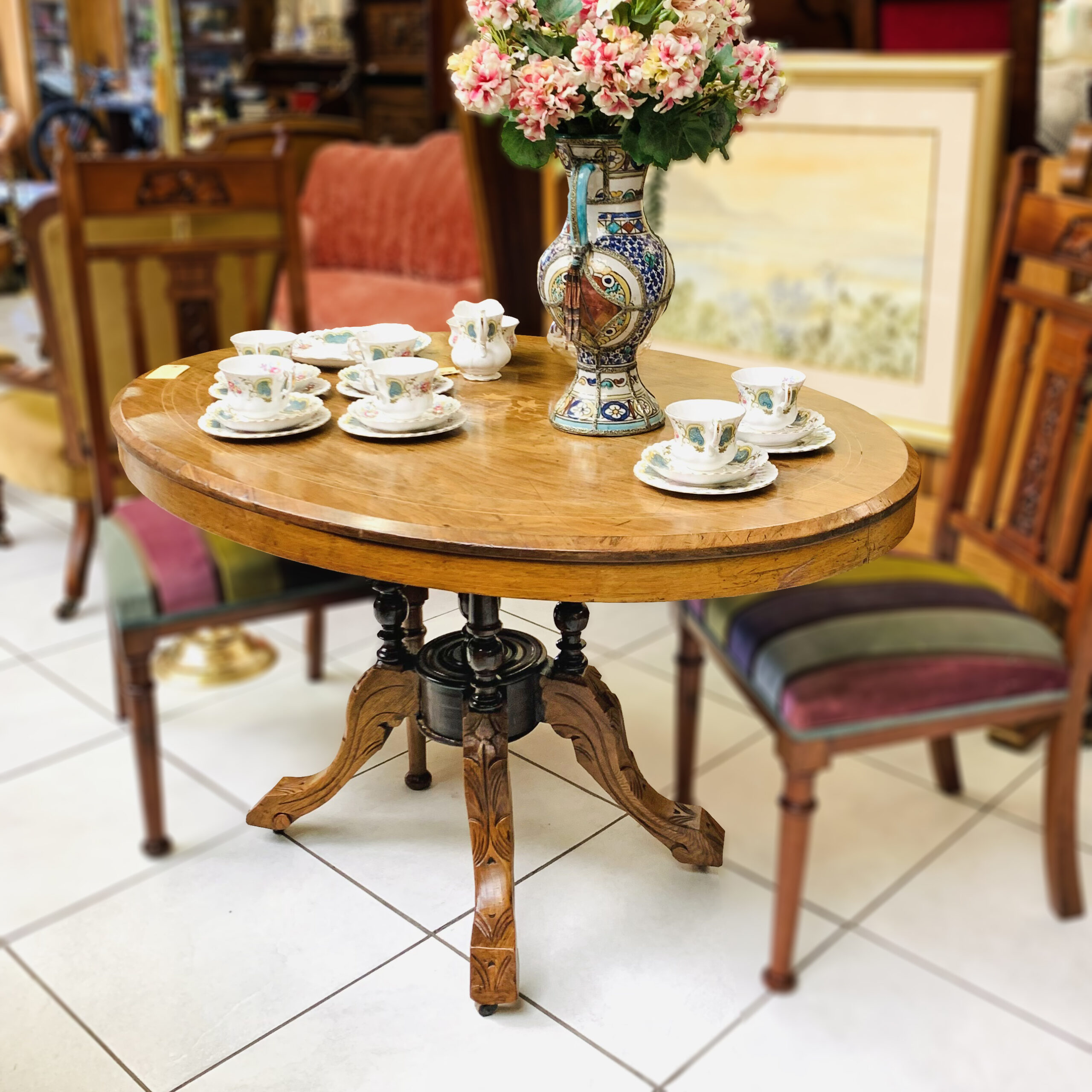 Victorian Walnut Loo Table