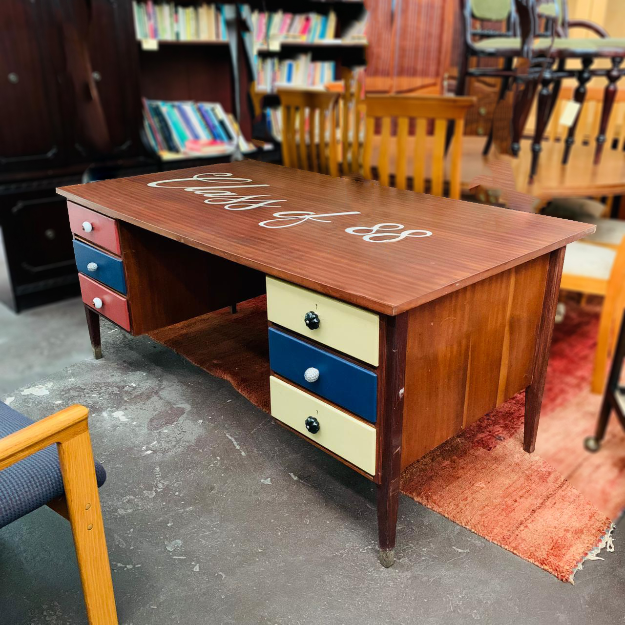 Mahogany & Veneer Desk