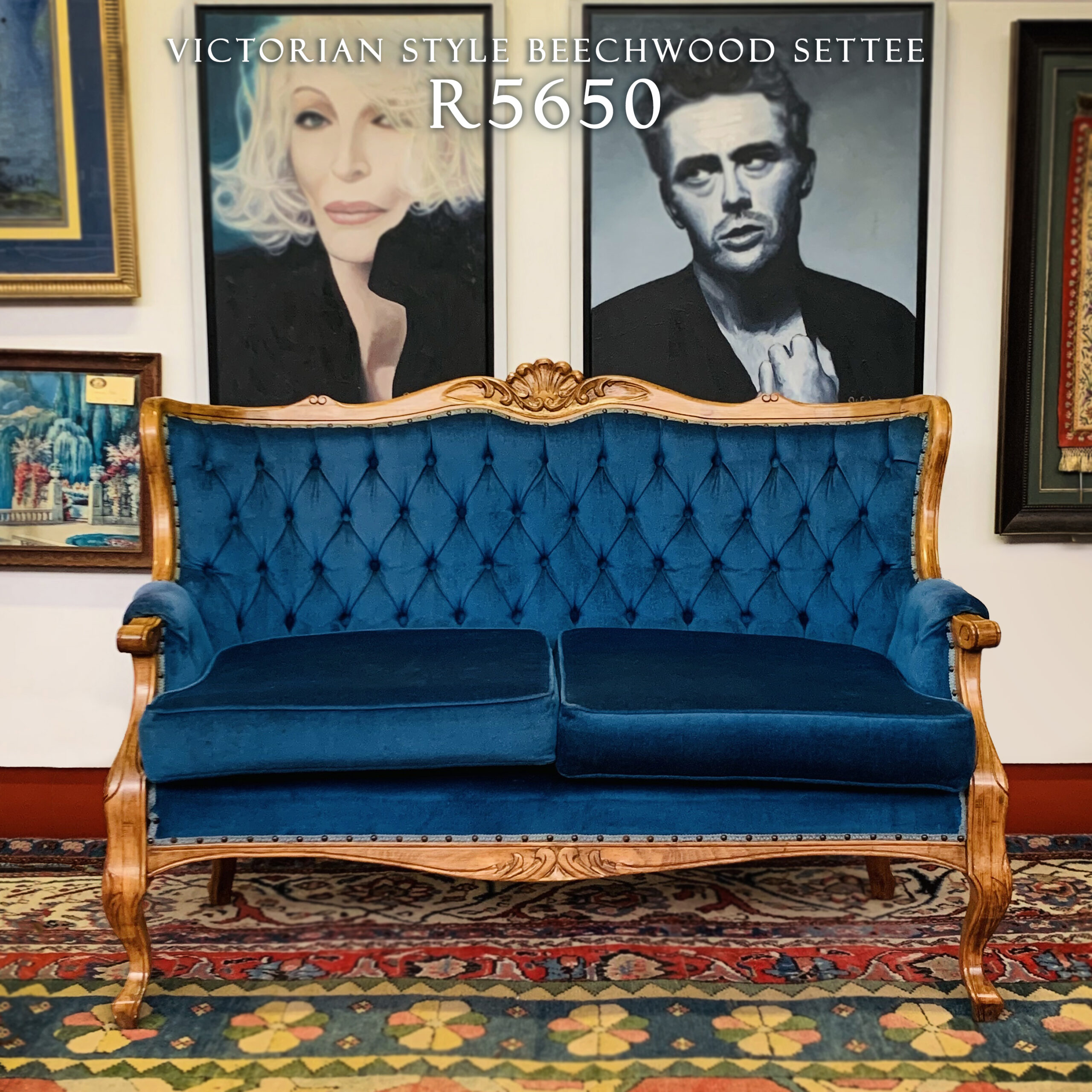 Victorian Style Beechwood Settee