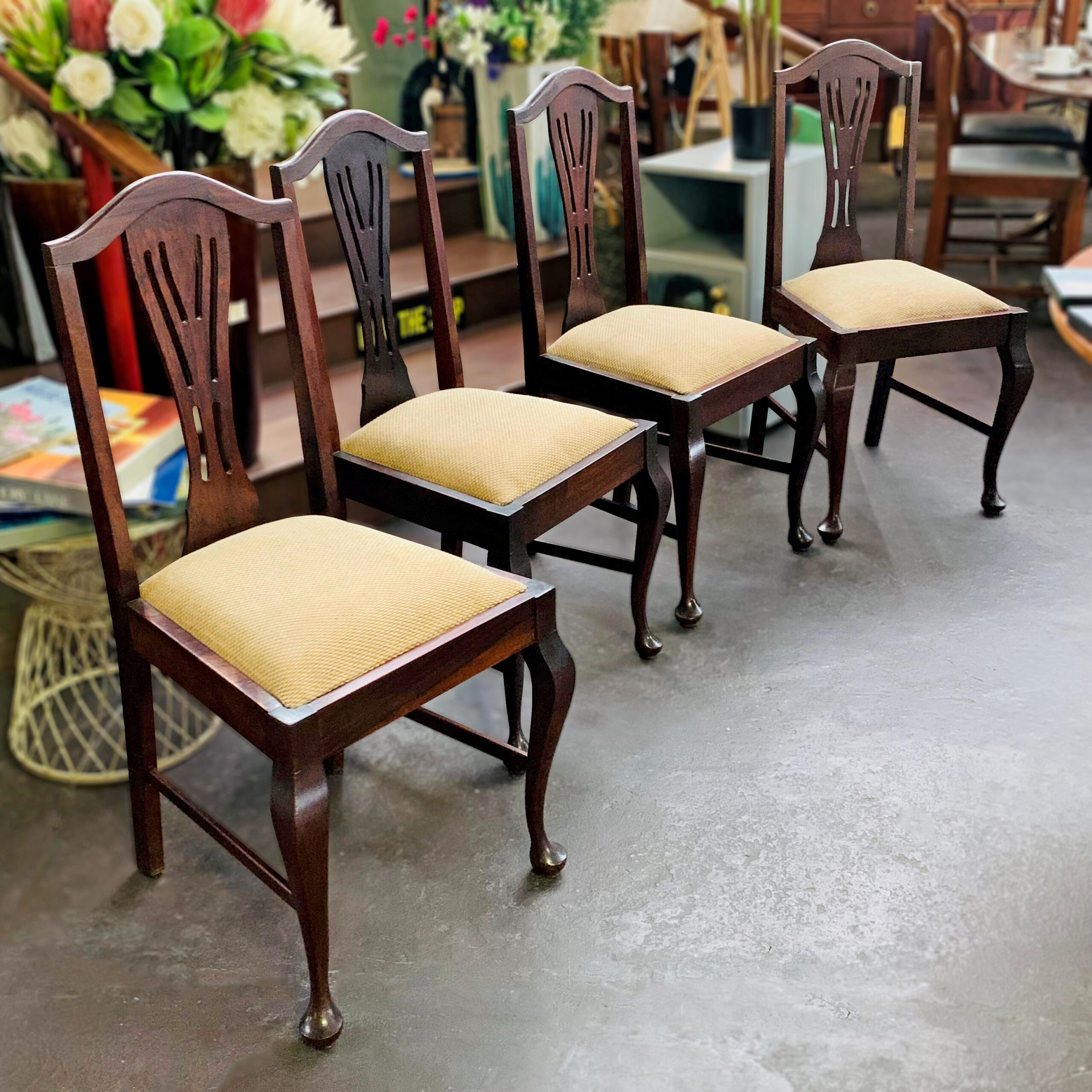 Set of 4 Imbuia Chairs
