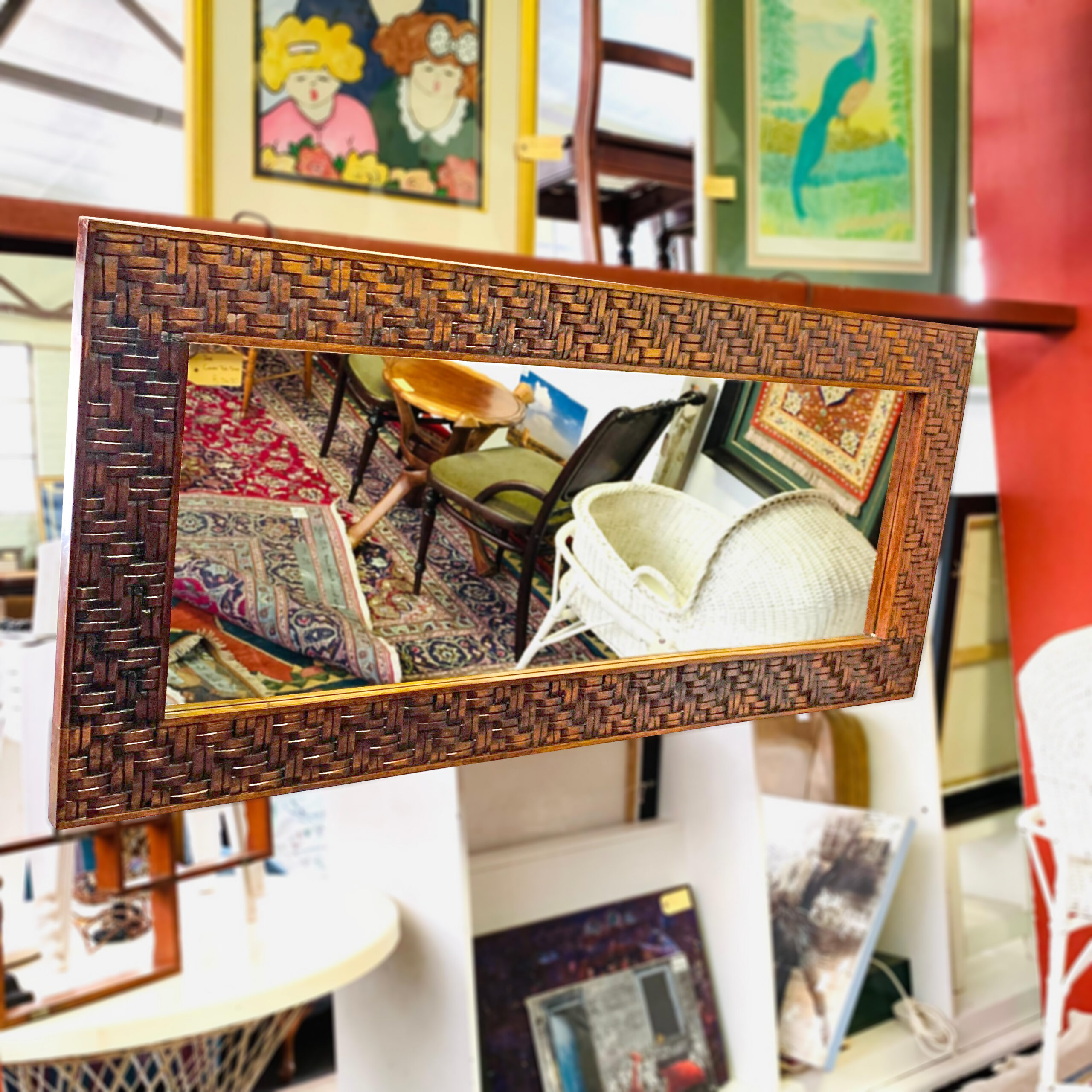 Carved Teak Mirror